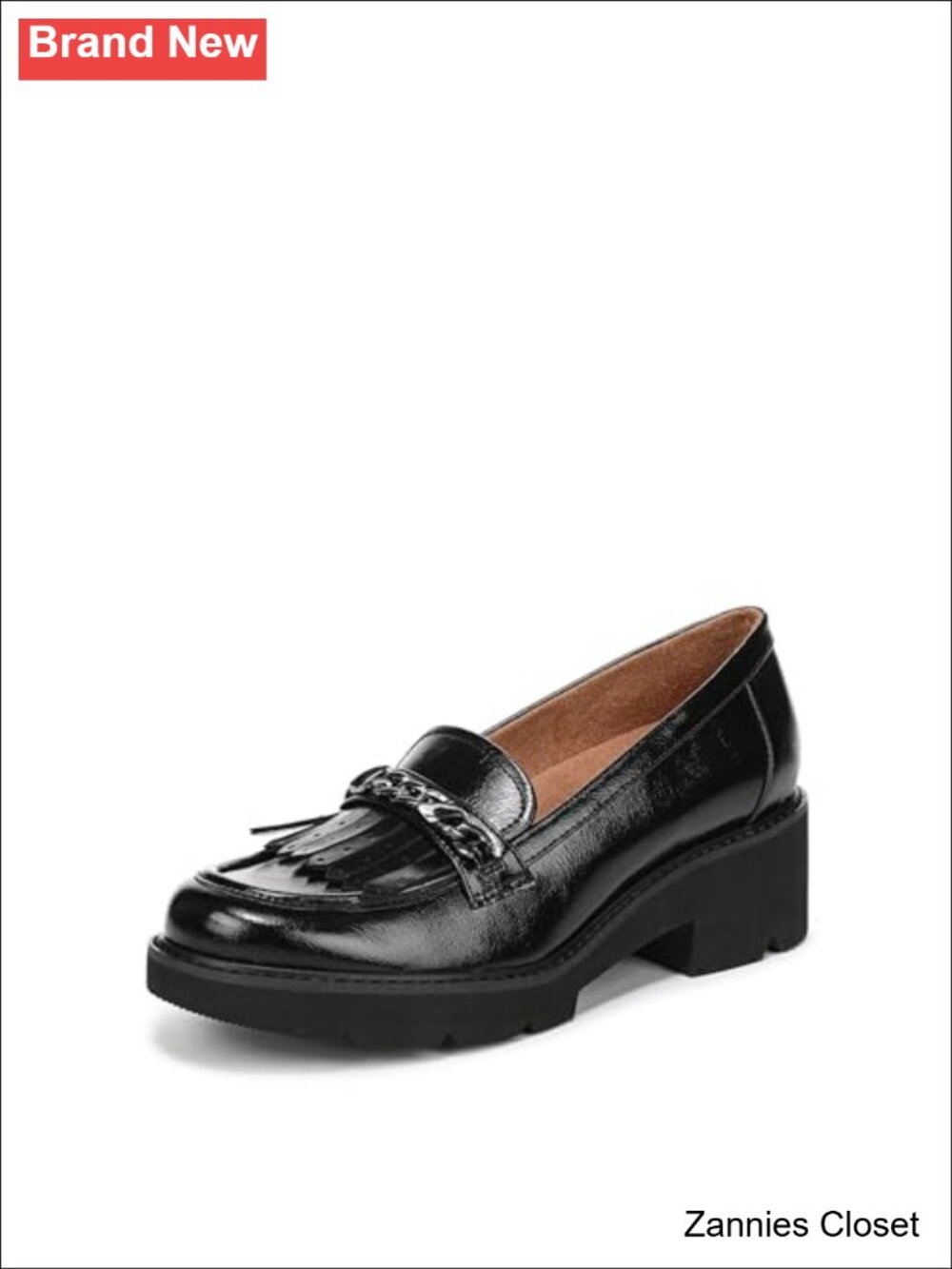 ✨ Naturalizer Celia Women's Black Loafers Block Heel Round Toe Slip-On Casual